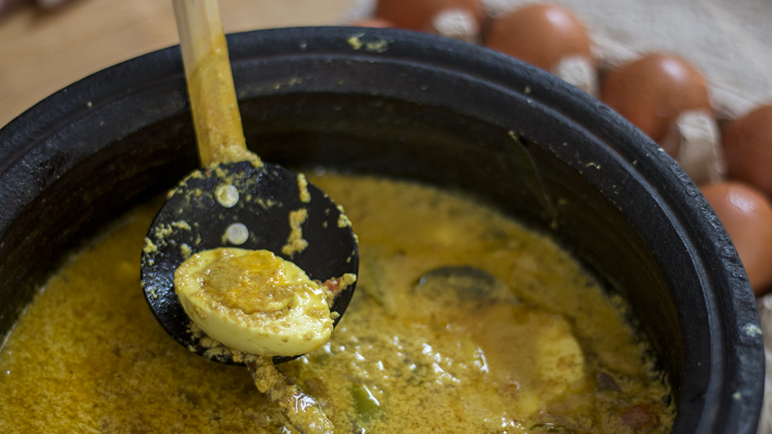Closeup view of Egg Curry